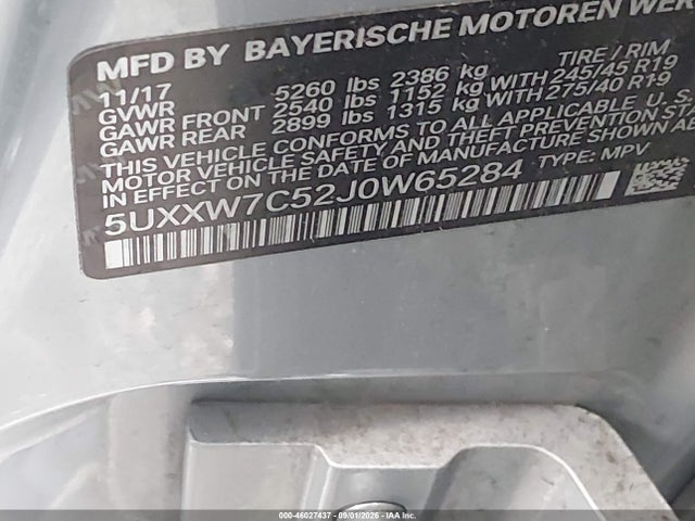 Aukcja sprzedaży 2018 Bmw X4 M40i, vin: 5UXXW7C52J0W65284, numer aukcji: 46027437