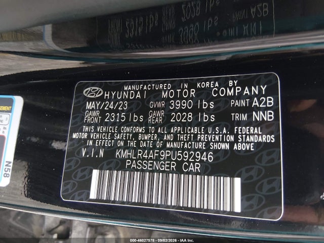 2023 Hyundai Elantra N Line მანქანა იყიდება აუქციონზე, vin: KMHLR4AF9PU592946, აუქციონის ნომერი: 46027578