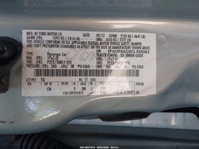 Продажа на аукционе авто 2013 Ford C-max Hybrid Se, vin: 1FADP5AU8DL505063, номер лота: 46027619