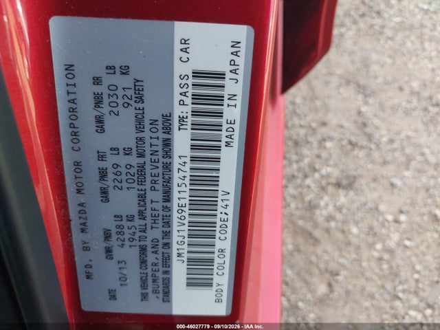 Aukcja sprzedaży 2014 Mazda Mazda6 I Touring, vin: JM1GJ1V69E1154741, numer aukcji: 46027779