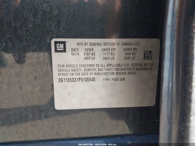 2G1165S31F9105645 Chevrolet IMPALA 2LZ