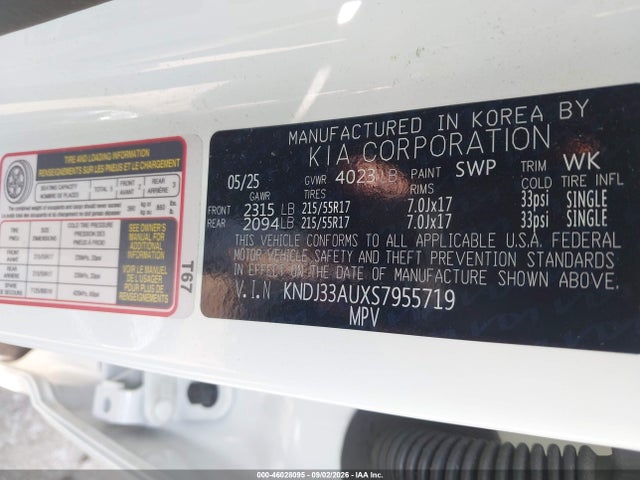 Продажа на аукционе авто 2025 Kia Soul Ex, vin: KNDJ33AUXS7955719, номер лота: 46028095
