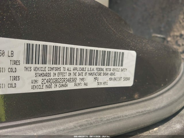 Продаж на аукціоні авто 2016 Dodge Grand Caravan American Value Pkg, vin: 2C4RDGBG2GR348302, номер лоту: 46028174
