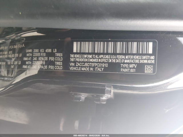 46028214 :رقم المزاد ، ZACCJBDT5FPC01910 vin ، 2015 Jeep Renegade Limited مزاد بيع