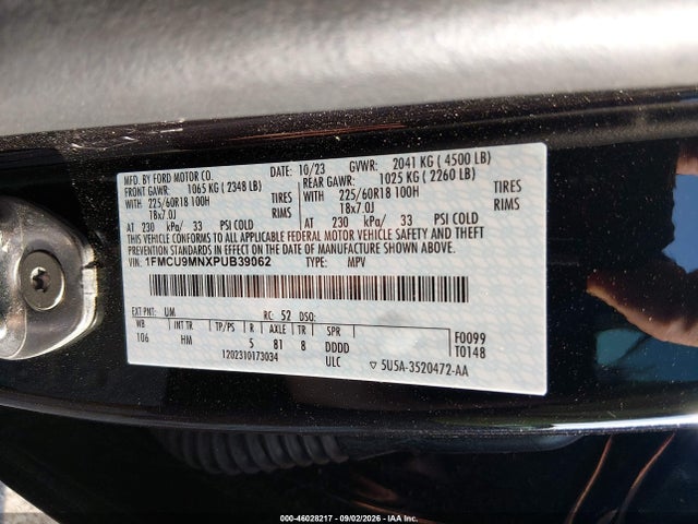 1FMCU9MNXPUB39062 Ford Escape St-line