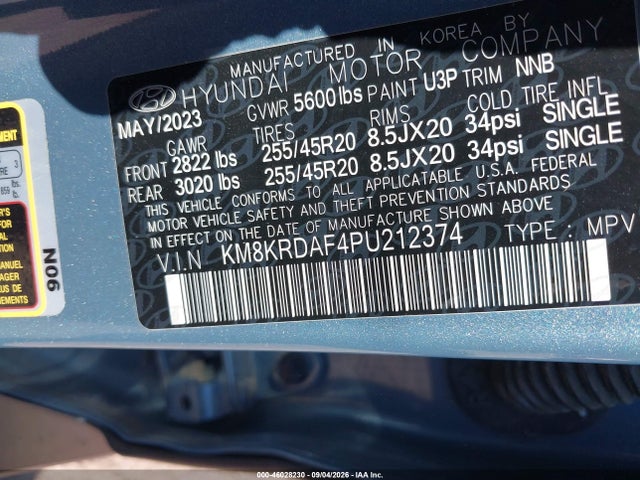Aukcja sprzedaży 2023 Hyundai Ioniq 5 Limited, vin: KM8KRDAF4PU212374, numer aukcji: 46028230