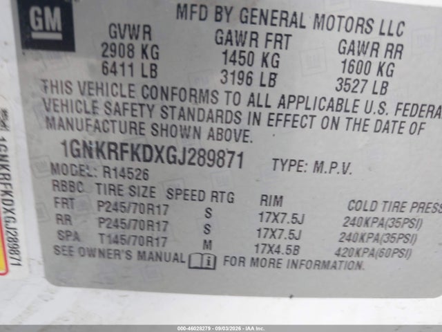 Chevrolet Traverse Ls 2016 1GNKRFKDXGJ289871 Image 9