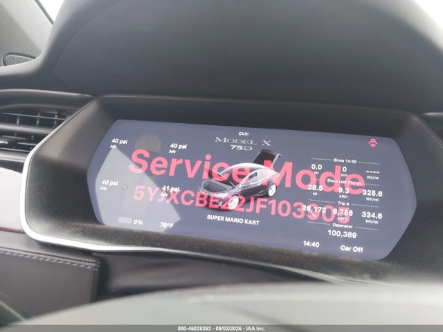Aukcja sprzedaży 2018 Tesla Model X 100d/75d/p100d, vin: 5YJXCBE22JF103905, numer aukcji: 46028392