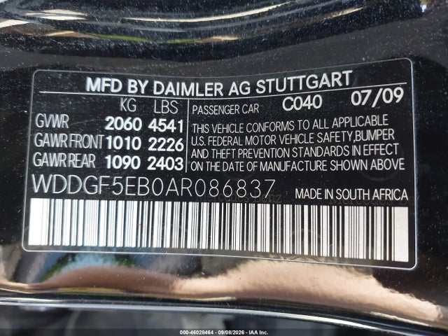 Продажа на аукционе авто 2010 Mercedes-benz C 300 Sport, vin: WDDGF5EB0AR086837, номер лота: 46028464
