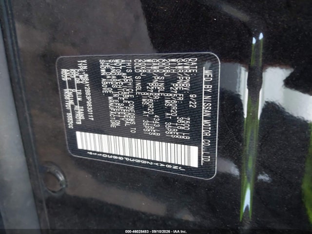2023 Nissan Armada Sl 4wd მანქანა იყიდება აუქციონზე, vin: JN8AY2BB3P9830117, აუქციონის ნომერი: 46028483