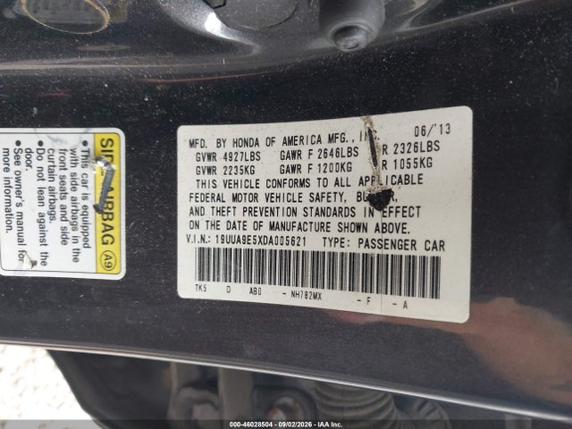 Продаж на аукціоні авто 2013 Acura Tl 3.7, vin: 19UUA9E5XDA005621, номер лоту: 46028504