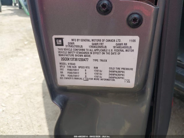 Продажа на аукционе авто 2006 Chevrolet Silverado 1500 Lt2, vin: 2GCEK13T361230477, номер лота: 46028514