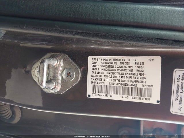 Auction sale of the 2011 Honda Cr-v Ex, vin: 3CZRE4H57BG705466, lot number: 46028522