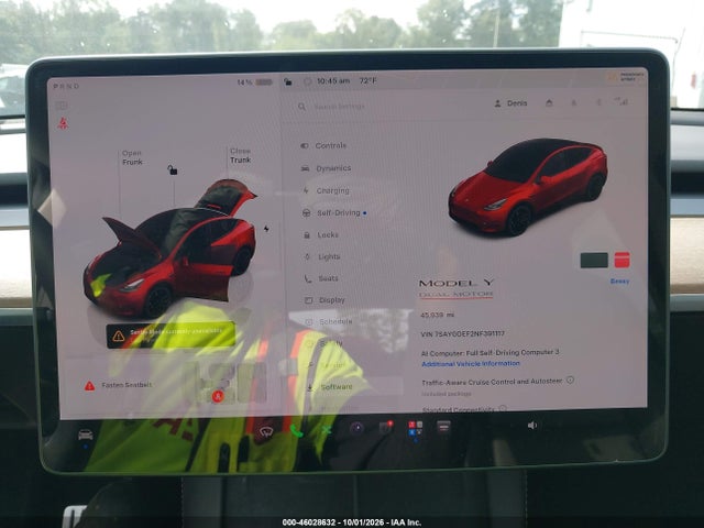 Продажа на аукционе авто 2022 Tesla Model Y Performance Dual Motor All-wheel Drive, vin: 7SAYGDEF2NF391117, номер лота: 46028632