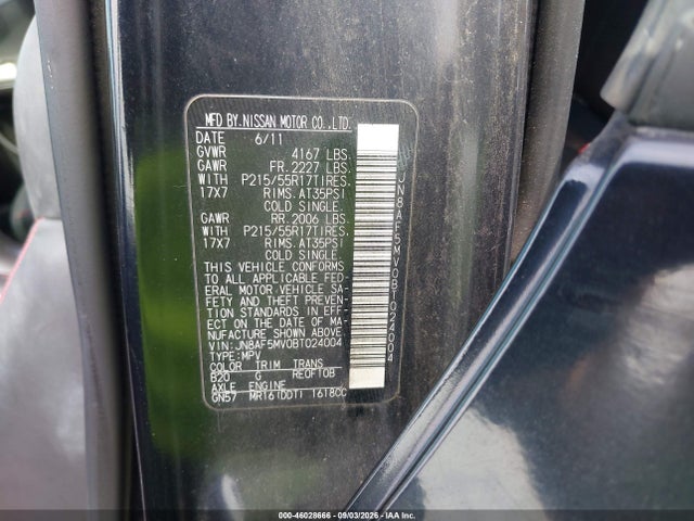Продаж на аукціоні авто 2011 Nissan Juke Sl, vin: JN8AF5MV0BT024004, номер лоту: 46028666