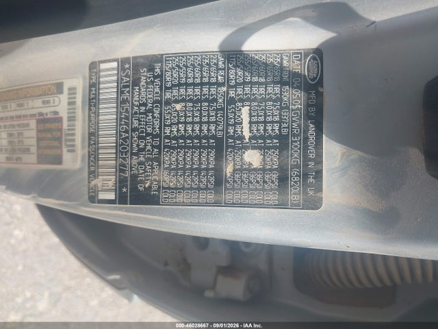 46028667 :رقم المزاد ، SALME15446A203277 vin ، 2006 Land Rover Range Rover Hse مزاد بيع