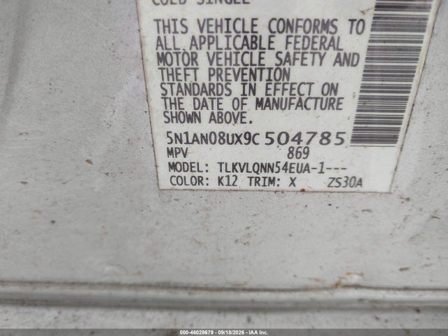 Продаж на аукціоні авто 2009 Nissan Xterra X, vin: 5N1AN08UX9C504785, номер лоту: 46028679