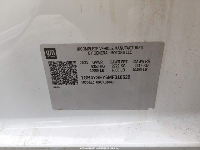 2021 Chevrolet Silverado 3500hd Chassis Work Truck მანქანა იყიდება აუქციონზე, vin: 1GB4YSEY6MF316529, აუქციონის ნომერი: 46028693