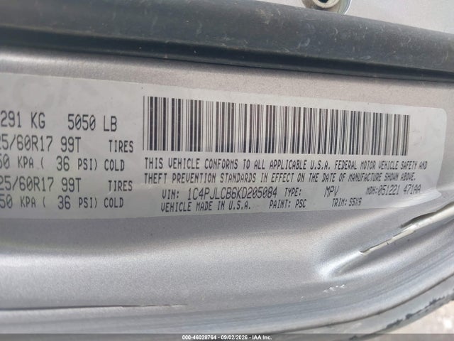 Aukcja sprzedaży 2019 Jeep Cherokee Latitude Fwd, vin: 1C4PJLCB6KD205084, numer aukcji: 46028764