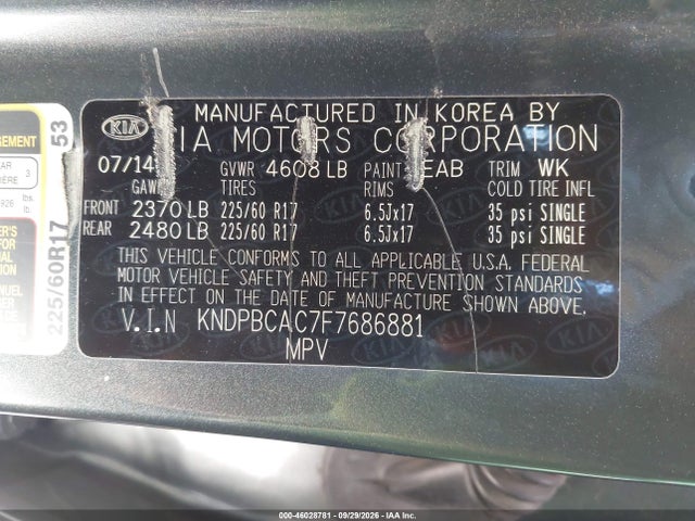 Продаж на аукціоні авто 2015 Kia Sportage Lx, vin: KNDPBCAC7F7686881, номер лоту: 46028781