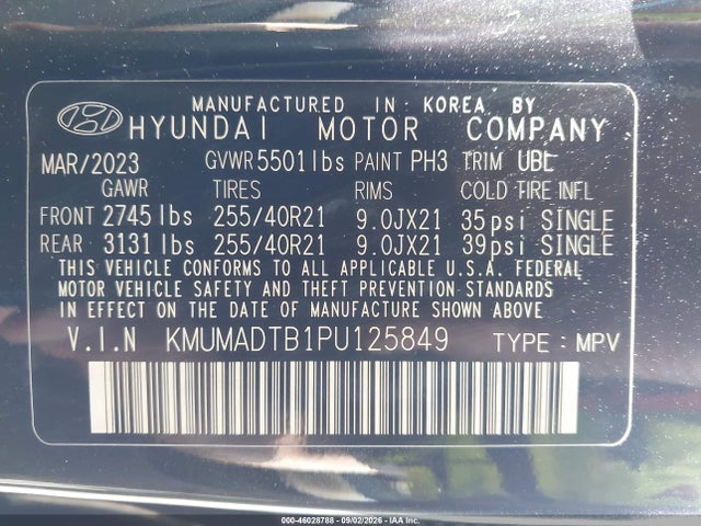 46028788 :رقم المزاد ، KMUMADTB1PU125849 vin ، 2023 Genesis Gv70 2.5t Awd مزاد بيع