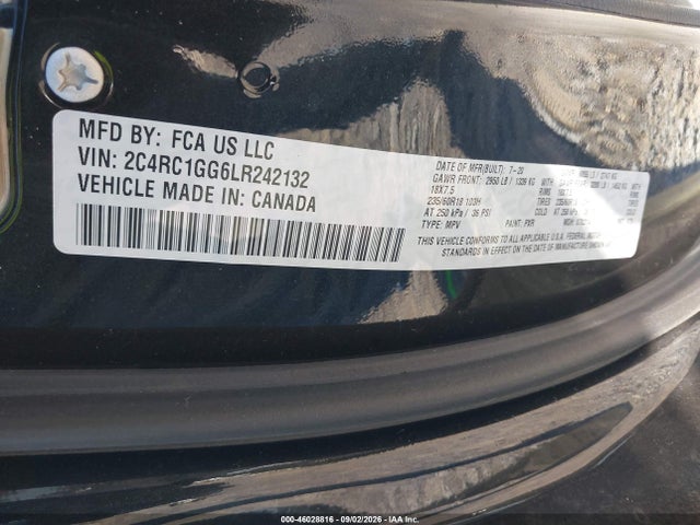 Продажа на аукционе авто 2020 Chrysler Pacifica Limited, vin: 2C4RC1GG6LR242132, номер лота: 46028816