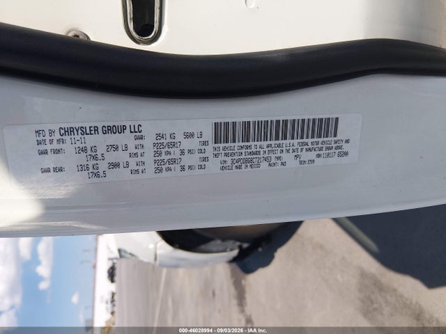 2012 Dodge Journey Sxt მანქანა იყიდება აუქციონზე, vin: 3C4PDDBG8CT217453, აუქციონის ნომერი: 46028994
