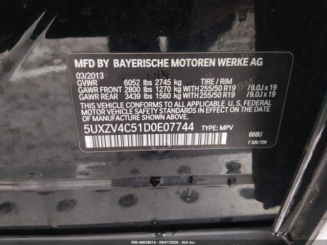 46029014 :رقم المزاد ، 5UXZV4C51D0E07744 vin ، 2013 Bmw X5 Xdrive35i/xdrive35i Premium/xdrive35i Sport Activity مزاد بيع