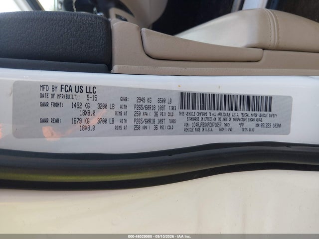 Продаж на аукціоні авто 2015 Jeep Grand Cherokee Limited, vin: 1C4RJFBGXFC871657, номер лоту: 46029088