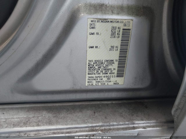 Aukcja sprzedaży 2015 Nissan Altima 2.5 S, vin: 1N4AL3AP6FC490255, numer aukcji: 46029102