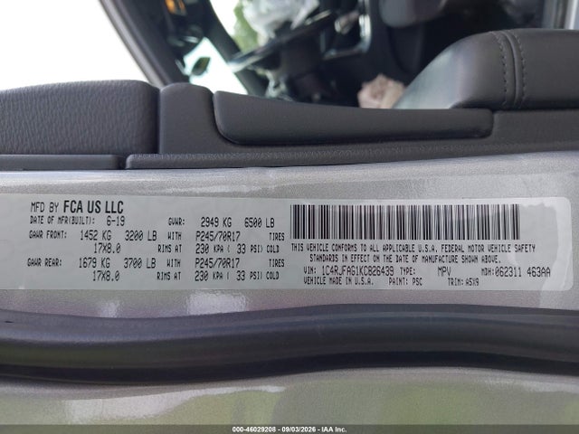 Aukcja sprzedaży 2019 Jeep Grand Cherokee Laredo E 4x4, vin: 1C4RJFAG1KC826439, numer aukcji: 46029208