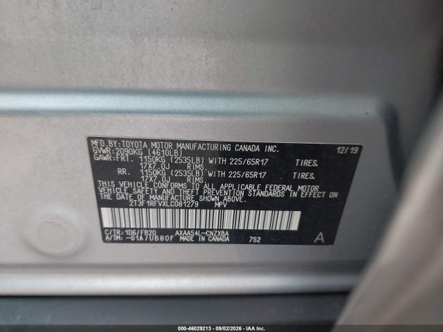 Продажа на аукционе авто 2020 Toyota Rav4 Le, vin: 2T3F1RFVXLC081279, номер лота: 46029213