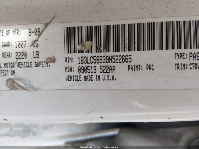 Продаж на аукціоні авто 2009 Dodge Avenger R/t, vin: 1B3LC56B39N522665, номер лоту: 46029217