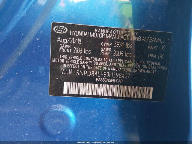 Hyundai Elantra Value Edition 2018 5NPD84LF9JH398427 Image 9