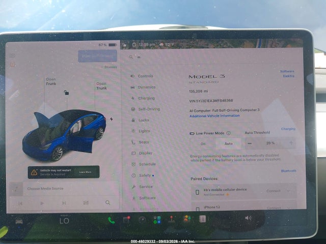 Aukcja sprzedaży 2021 Tesla Model 3 Standard Range Plus Rear-wheel Drive, vin: 5YJ3E1EA3MF848368, numer aukcji: 46029332