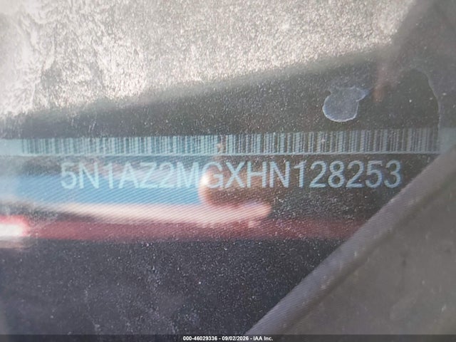 46029336 :رقم المزاد ، 5N1AZ2MGXHN128253 vin ، 2017 Nissan Murano Sl مزاد بيع