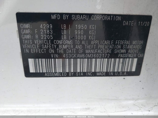 Subaru Impreza Sport 2021 4S3GKAM60M3602172 Image 9
