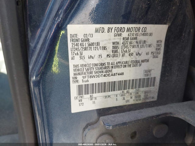 46029385 :رقم المزاد ، 1FT8W3DT4DEA87448 vin ، 2013 Ford F-350 Xl مزاد بيع