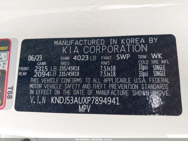 Продажа на аукционе авто 2023 Kia Soul Gt-line, vin: KNDJ53AUXP7894941, номер лота: 46029384