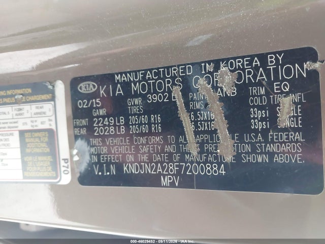 Aukcja sprzedaży 2015 Kia Soul, vin: KNDJN2A28F7200884, numer aukcji: 46029452