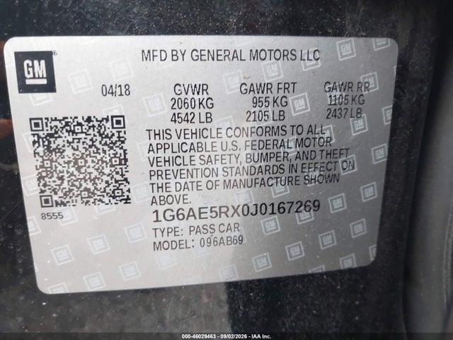Продаж на аукціоні авто 2018 Cadillac Ats Standard, vin: 1G6AE5RX0J0167269, номер лоту: 46029463
