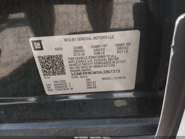 Продаж на аукціоні авто 2019 Chevrolet Traverse 3lt, vin: 1GNERHKW1KJ267373, номер лоту: 46029633