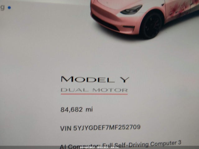 Продажа на аукционе авто 2021 Tesla Model Y Performance Dual Motor All-wheel Drive, vin: 5YJYGDEF7MF252709, номер лота: 46029638