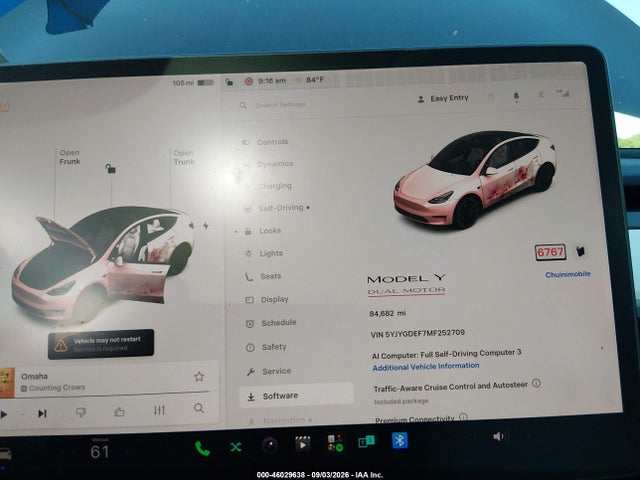 Продажа на аукционе авто 2021 Tesla Model Y Performance Dual Motor All-wheel Drive, vin: 5YJYGDEF7MF252709, номер лота: 46029638
