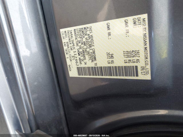 Aukcja sprzedaży 2018 Nissan Altima 2.5 Sv, vin: 1N4AL3AP6JC112462, numer aukcji: 46029687