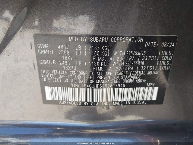 4S4GUHF61R3817918 Subaru Crosstrek Sport