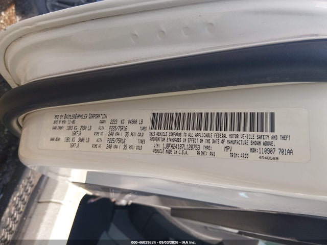 46029824 :رقم المزاد ، 1J8FA24187L128753 vin ، 2007 Jeep Wrangler X مزاد بيع