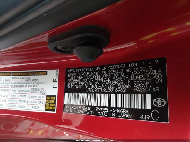 Aukcja sprzedaży 2020 Toyota Prius Xle Awd-e, vin: JTDL9RFU9L3016962, numer aukcji: 46029838