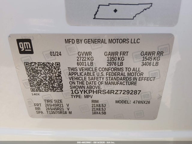 Продажа на аукционе авто 2024 Cadillac Xt6 Awd Sport, vin: 1GYKPHRS4RZ729287, номер лота: 46029961