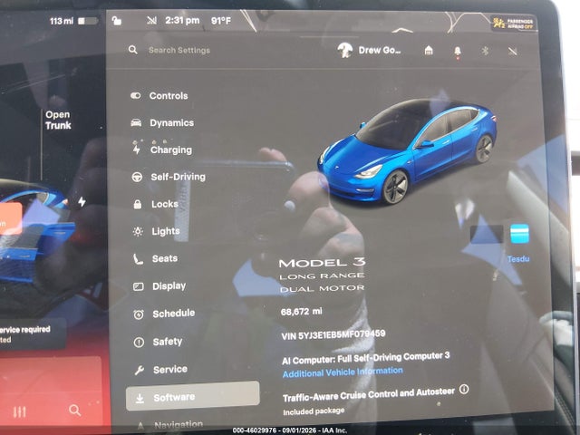 Продаж на аукціоні авто 2021 Tesla Model 3 Long Range Dual Motor All-wheel Drive, vin: 5YJ3E1EB5MF079459, номер лоту: 46029976